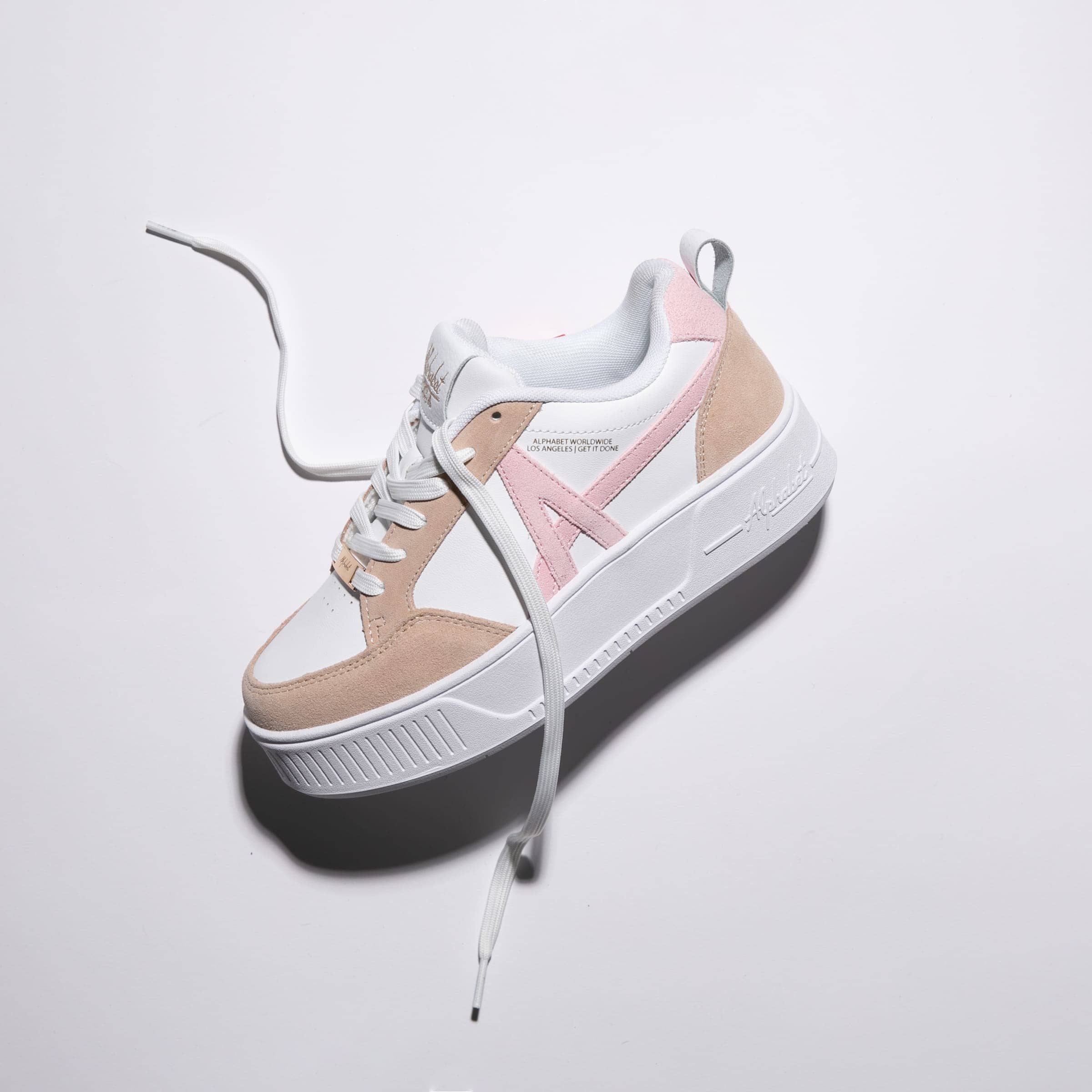 CLOUD WALK PLATFORM HIGH 334 SAND / WHITE / PINK — Front